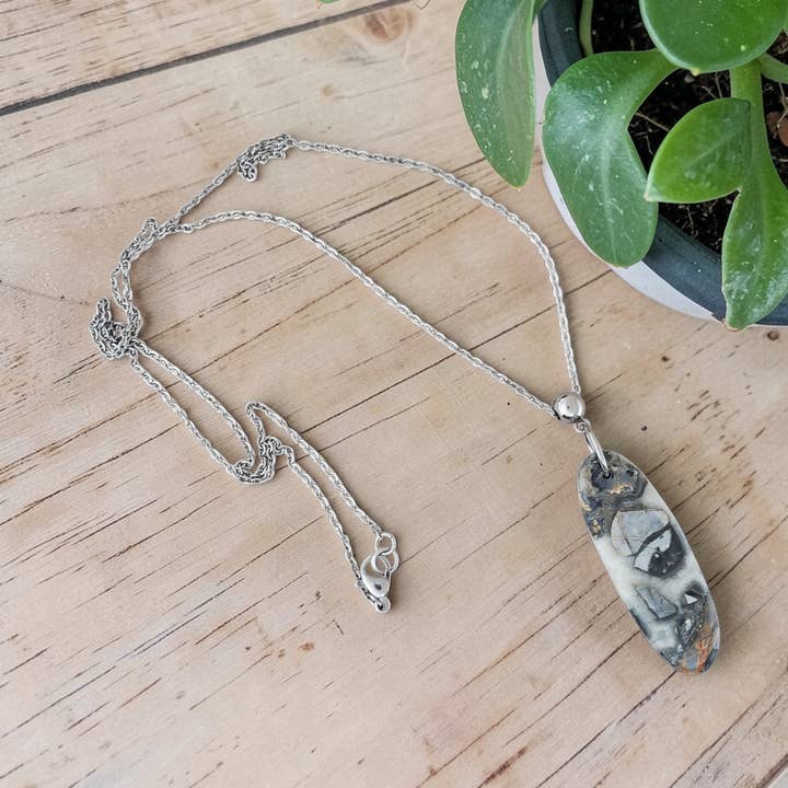 Maligano Jasper & Stainless Necklace for wholesale by Covaly Artisan Jewelry