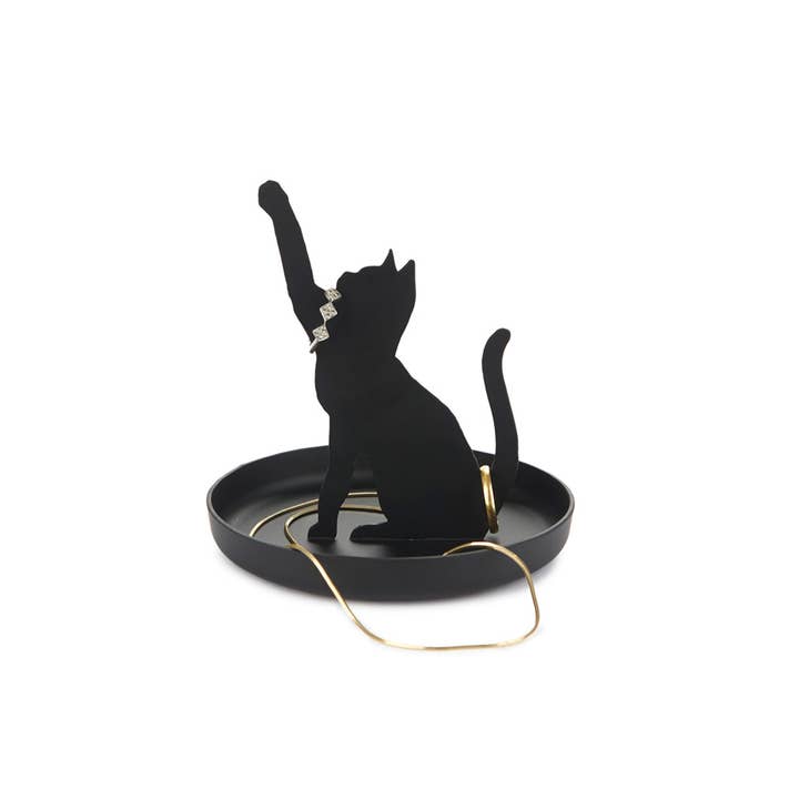 Balvi - Wholesale Jewelry Dish - Ring holder, Feline, black, metal1