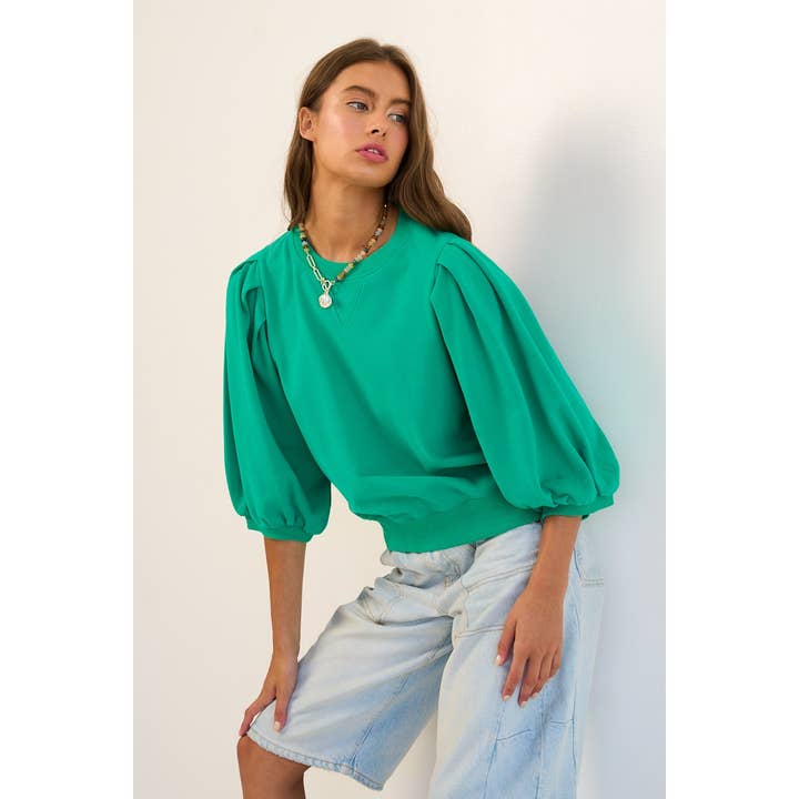 The GREii - Wholesale Sweatshirt - Women's - Premium French Terry Puff Sleeve Pullover20