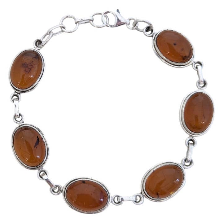 SALE Amber Sterling Silver Bracelet for wholesale by Saraswati Imports