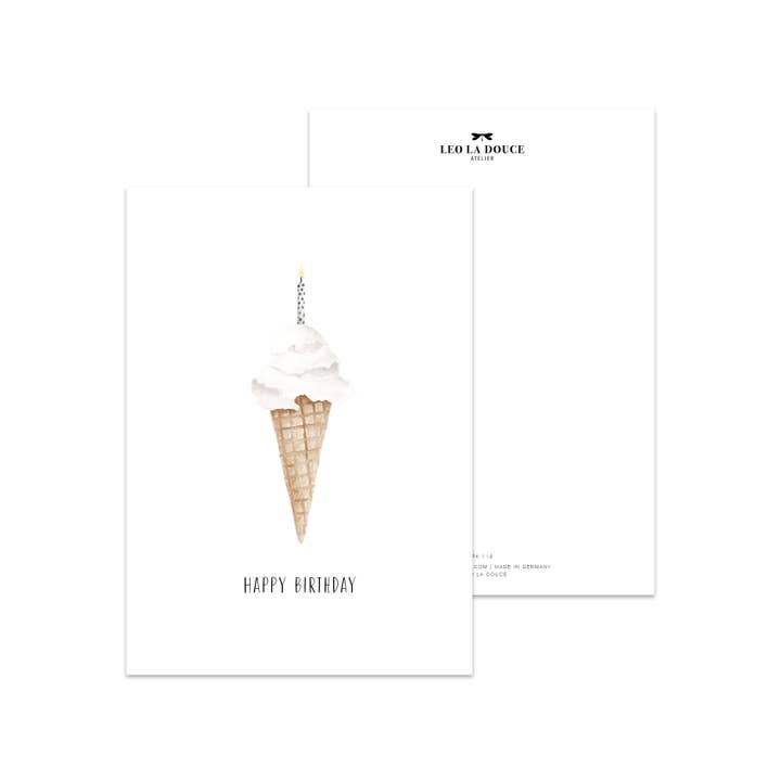 Leo La Douce GmbH - Wholesale Postcard - Postcard - Ice cream candle1