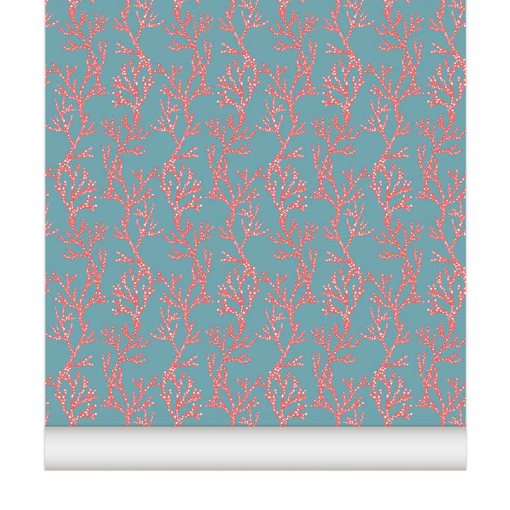 Papier peint CORAIL coloris Brume pour la vente par Little Cabari