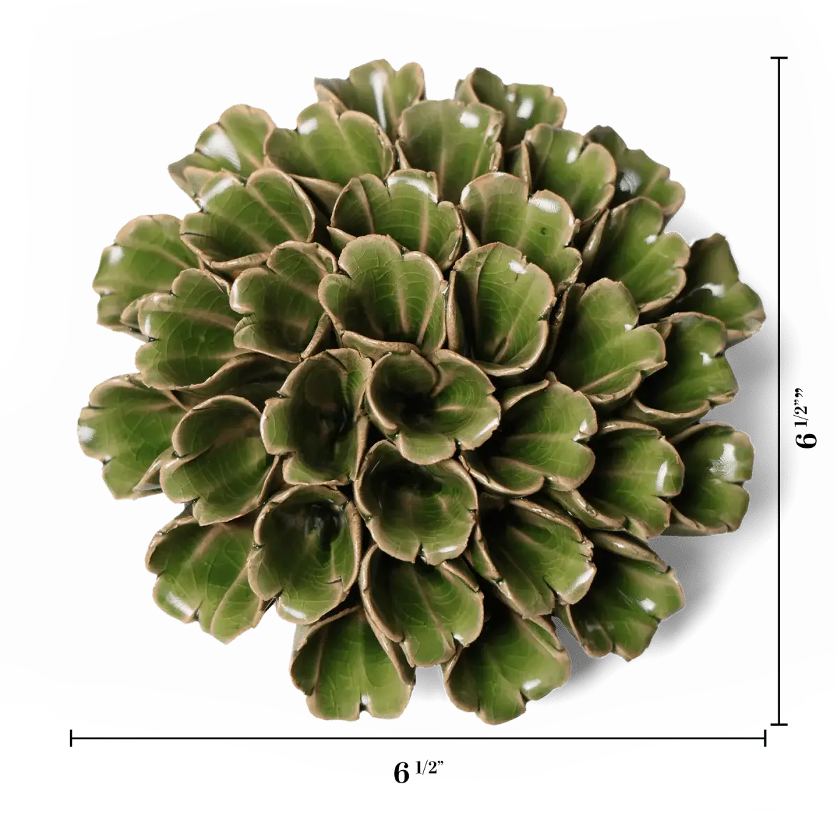 Chive - Wholesale Decorative Tabletop Object - Ceramic Flower Wall Art Polyp Green Large Pottery Handmade2