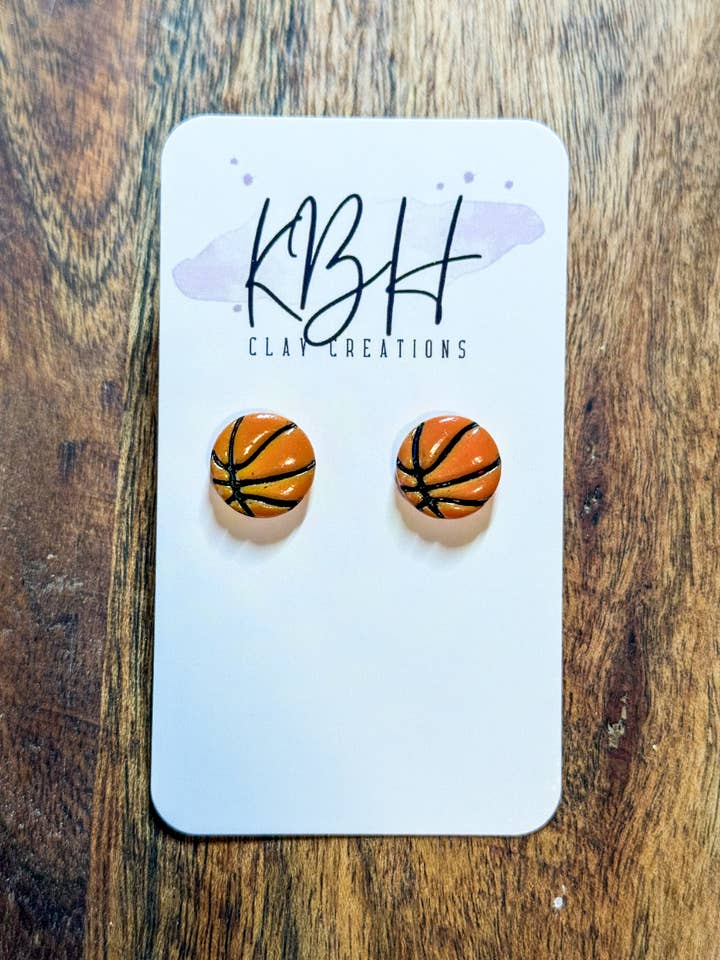Basketball Stud Clay Ohrringe für den Großhandel von KBH CREATIONS