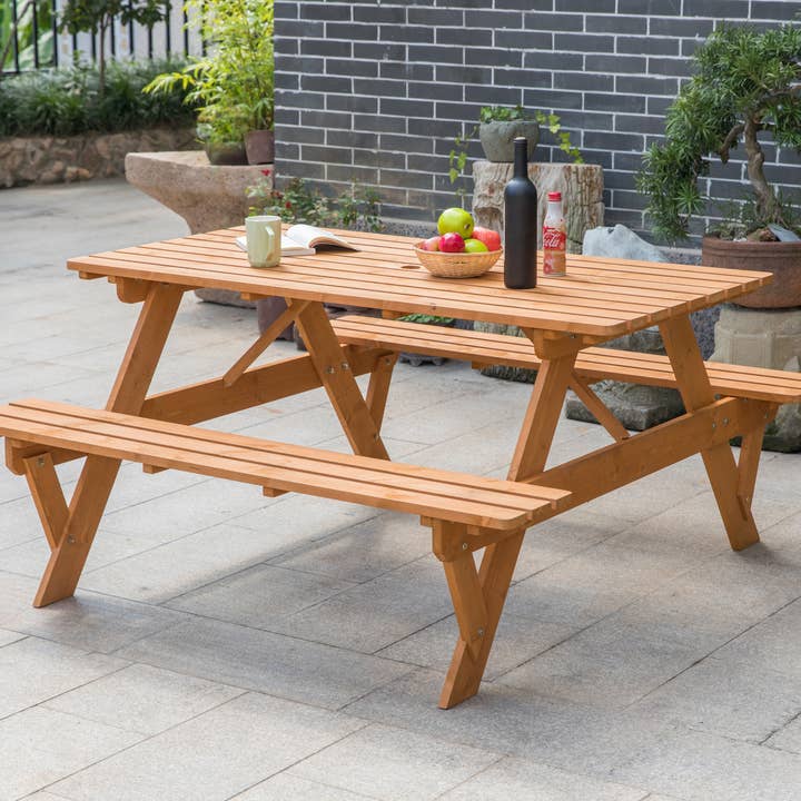 Quickway Imports - Wholesale Patio Table - A-Frame Outdoor Patio Deck Garden Picnic Table7