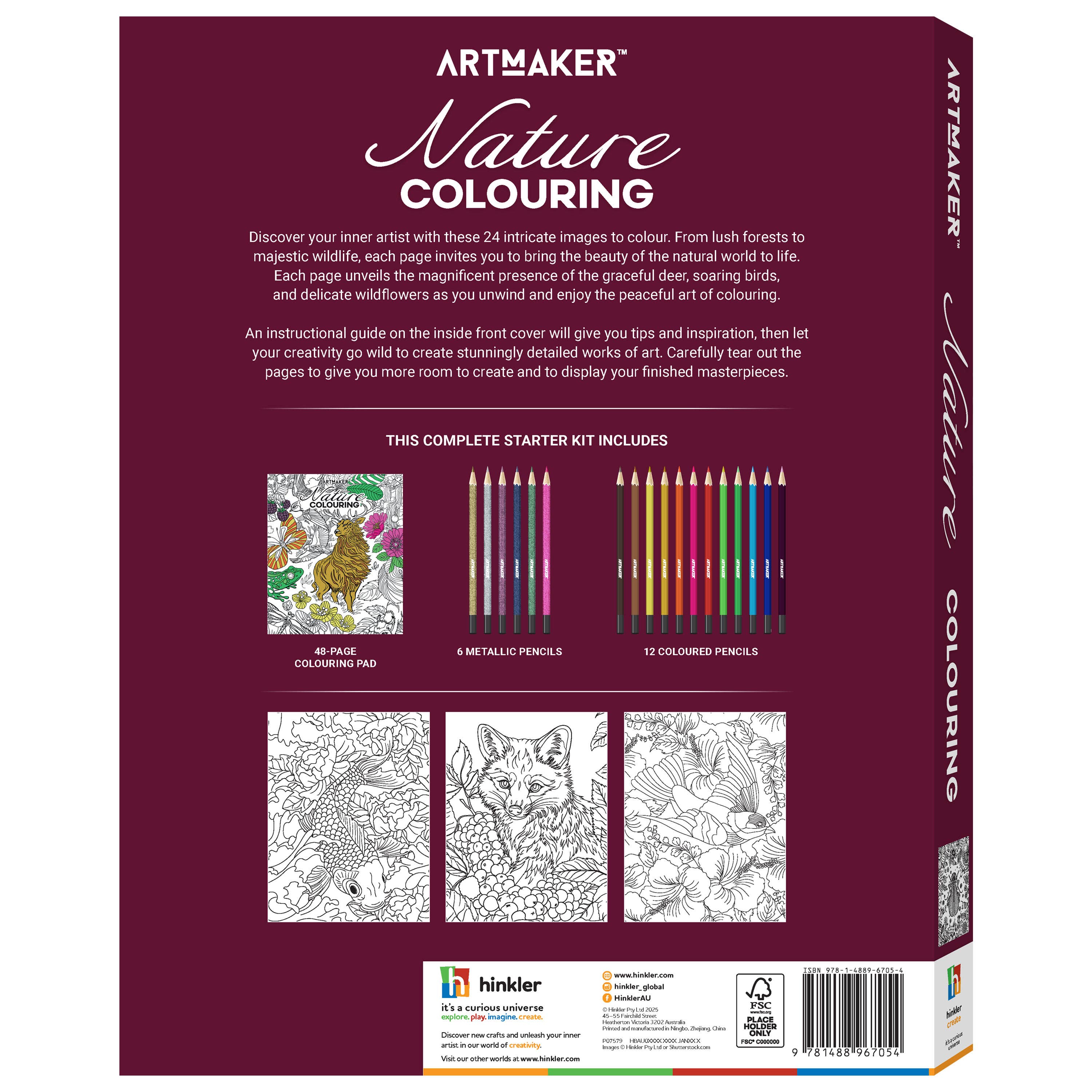 Hinkler Australia - Wholesale Colouring book – Adult - Art Maker Nature Colouring4