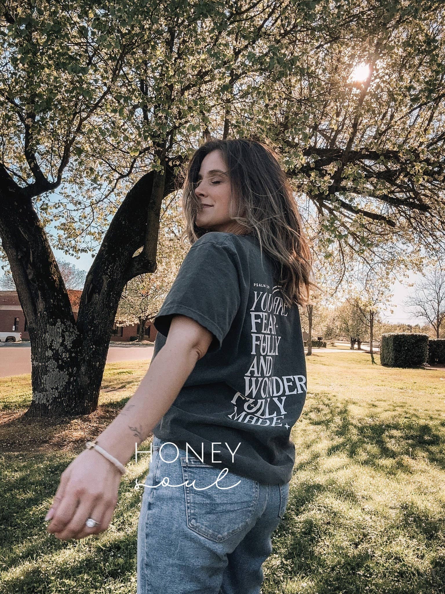 Honey Soul LLC - Wholesale Screen Printed T-Shirt - Women's - ORIGINAL Graphic Fearfully & Wonderfully Made Tee3