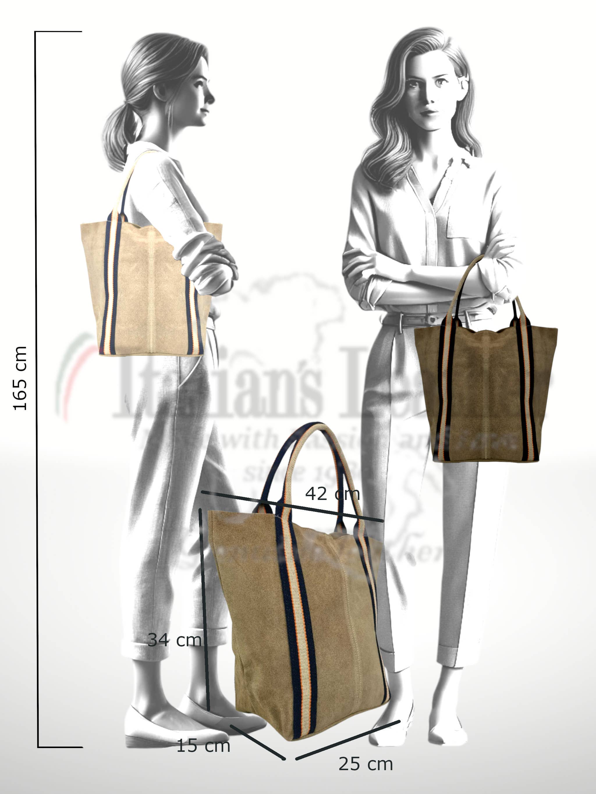 ITALIAN'S LEATHER - Wholesale Tote Bag - Women's - Melody Suede Leather Tote Bag 22189040