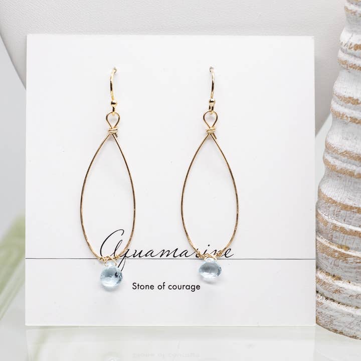 Boucles d'oreilles aigue-marine en or tilleul pour la vente par Susan Roberts Jewelry