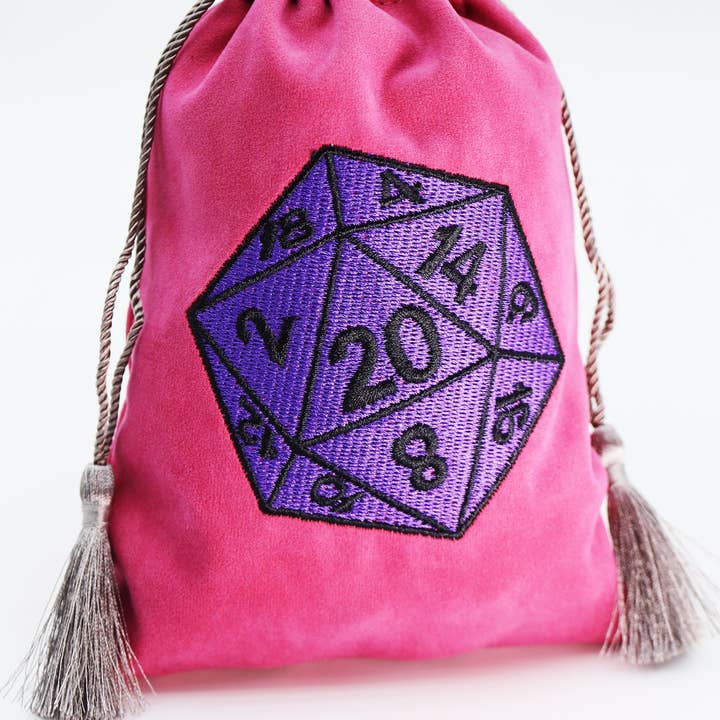 Dice Bag - Purple D20 for wholesale by Foam Brain Games