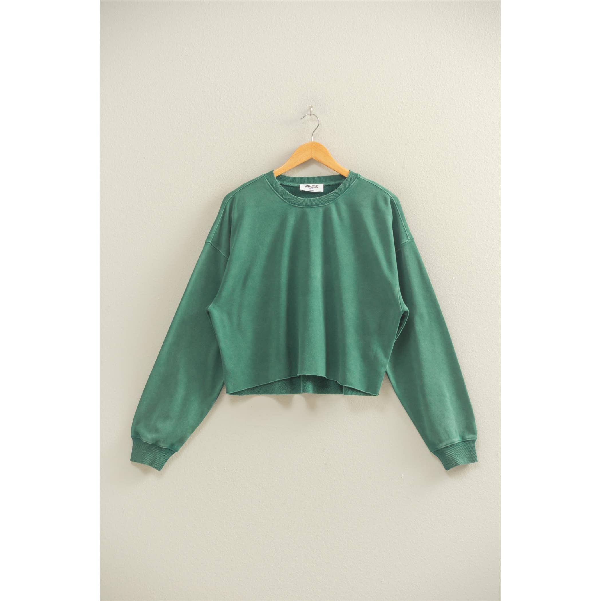 Double Zero - Vente Sweat-shirt – femme - Sweat-shirt à col ras du cou raccourci avec manches surdimensionnées34