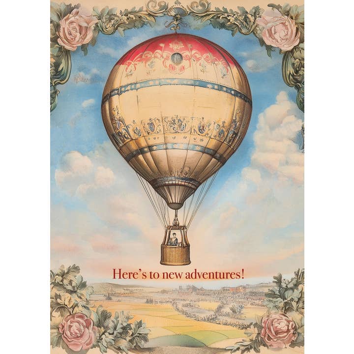 P. Flynn Design / Phun House - Wholesale Everyday Greeting Card - Here's to new adventures! 5x7 greeting card