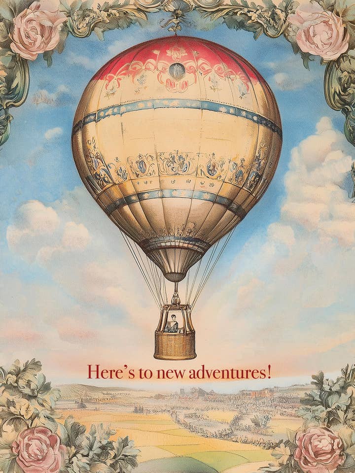 Auf neue Abenteuer! 5x7 Grußkarte für den Großhandel von P. Flynn Design / Phun House