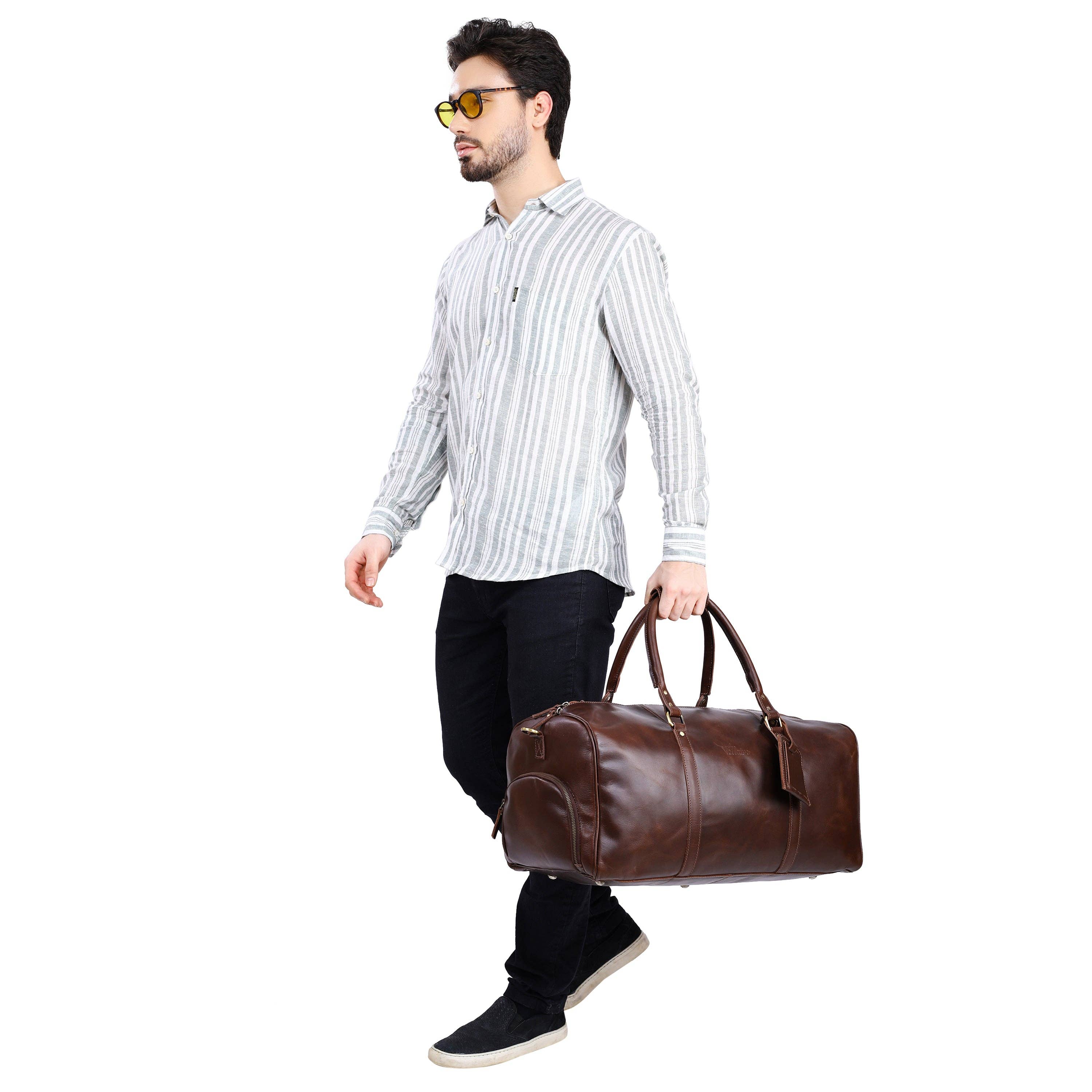VELLAIRE - Wholesale Weekender Bag - Men's - Personalized Leather Duffle Bag - XLarge8