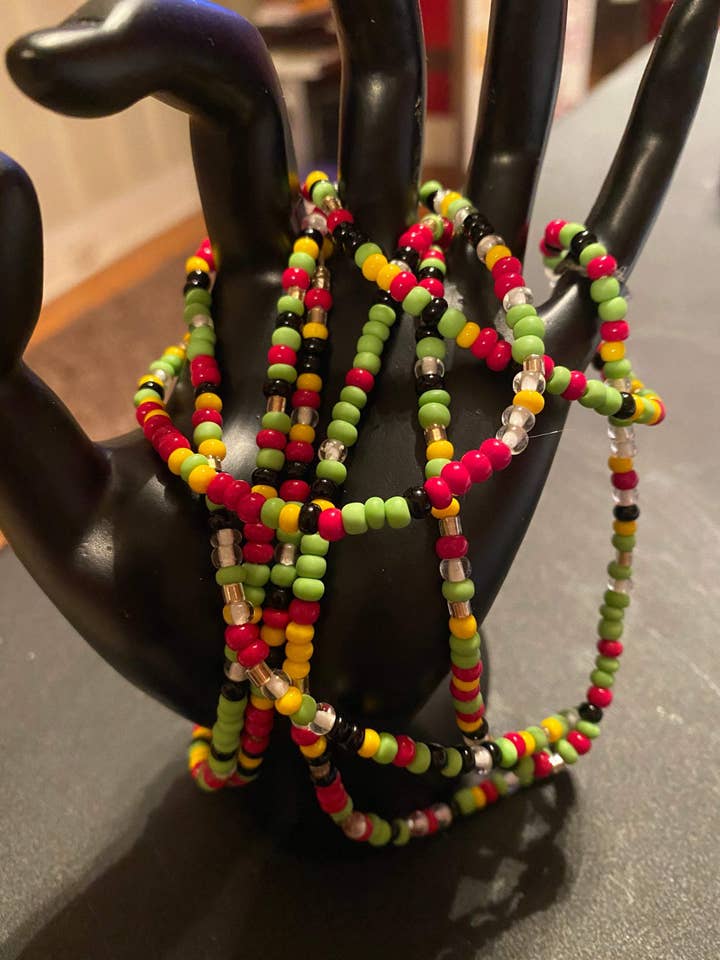 And she Says I Am; One 2strand tie on Waistbeads. for wholesale by Letrice Custom Creations LLC