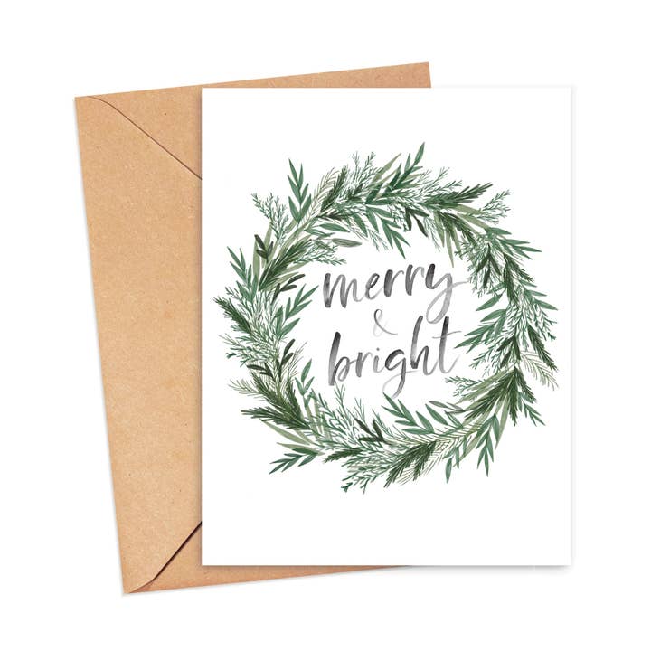 Cartão de Natal Feliz e Brilhante por atacado de Dear Lila Paperie