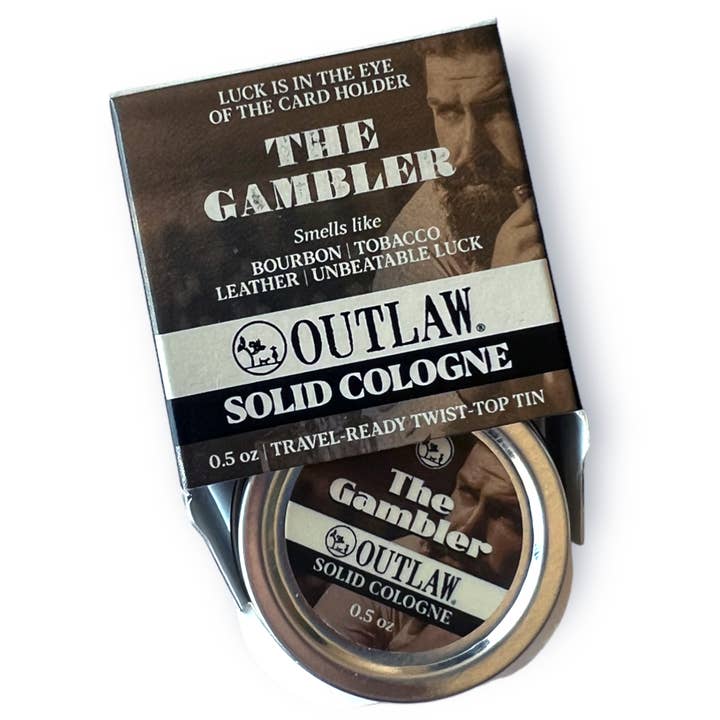 The Gambler Solid Cologne: Bourbon, Tobacco & Leather for wholesale by Outlaw