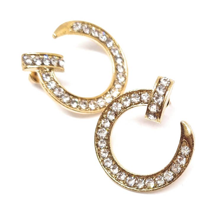 Must Have Gold Hoop Earrings - High Quality Brilliant Zircons for wholesale by Butterfly