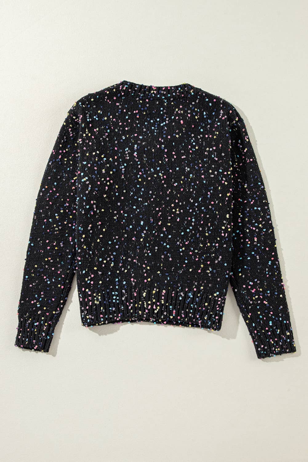 FULL TIME PURCHASE - Wholesale Cardigan - Women's - Rhinestone Decor Multicolor Confetti Sweater Cardigan
14