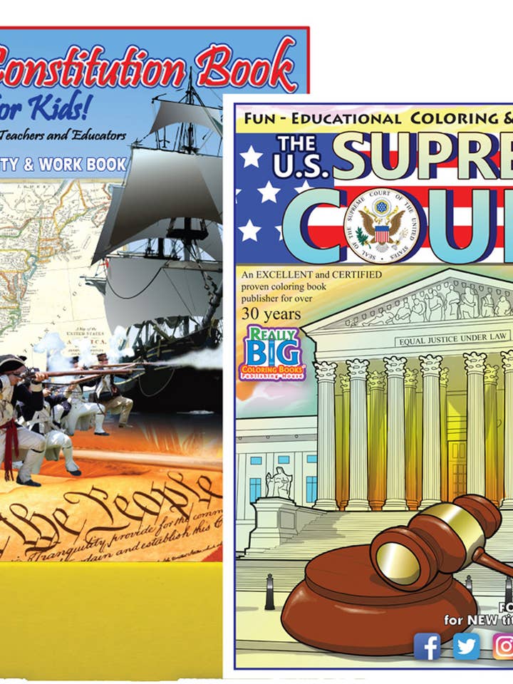 24 Pack 12 Supreme Court 12 Constitution 8.5"x11" for wholesale by Really Big Coloring Books | ColoringBook.com