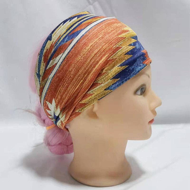 Tourtiwi - Wholesale Fashion Headband - Women's - Ethnic Vintage Wide Print Sports Headband5