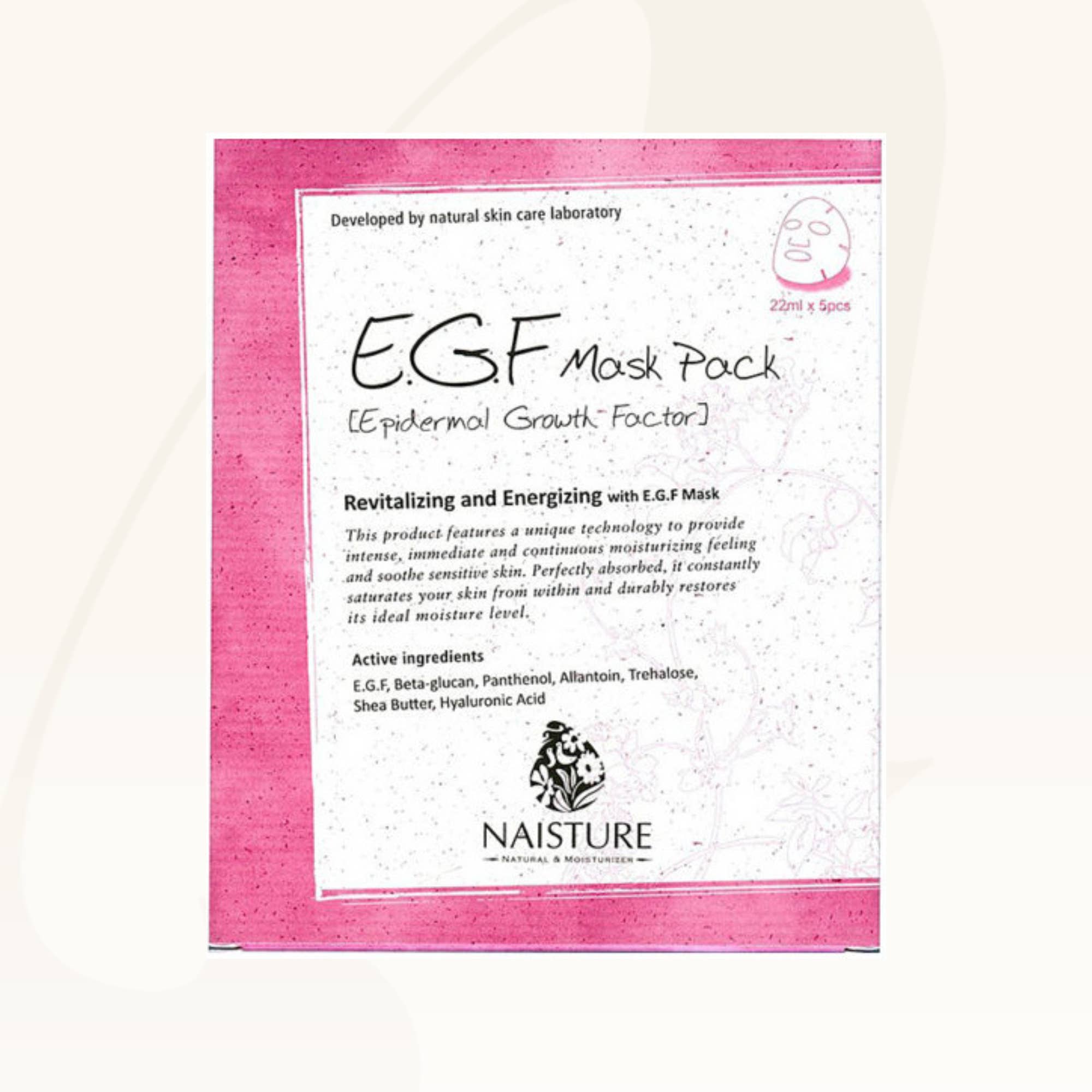 Naisture - Wholesale Skincare Face Mask - EGF Premium Sheet Mask (5pc Box)