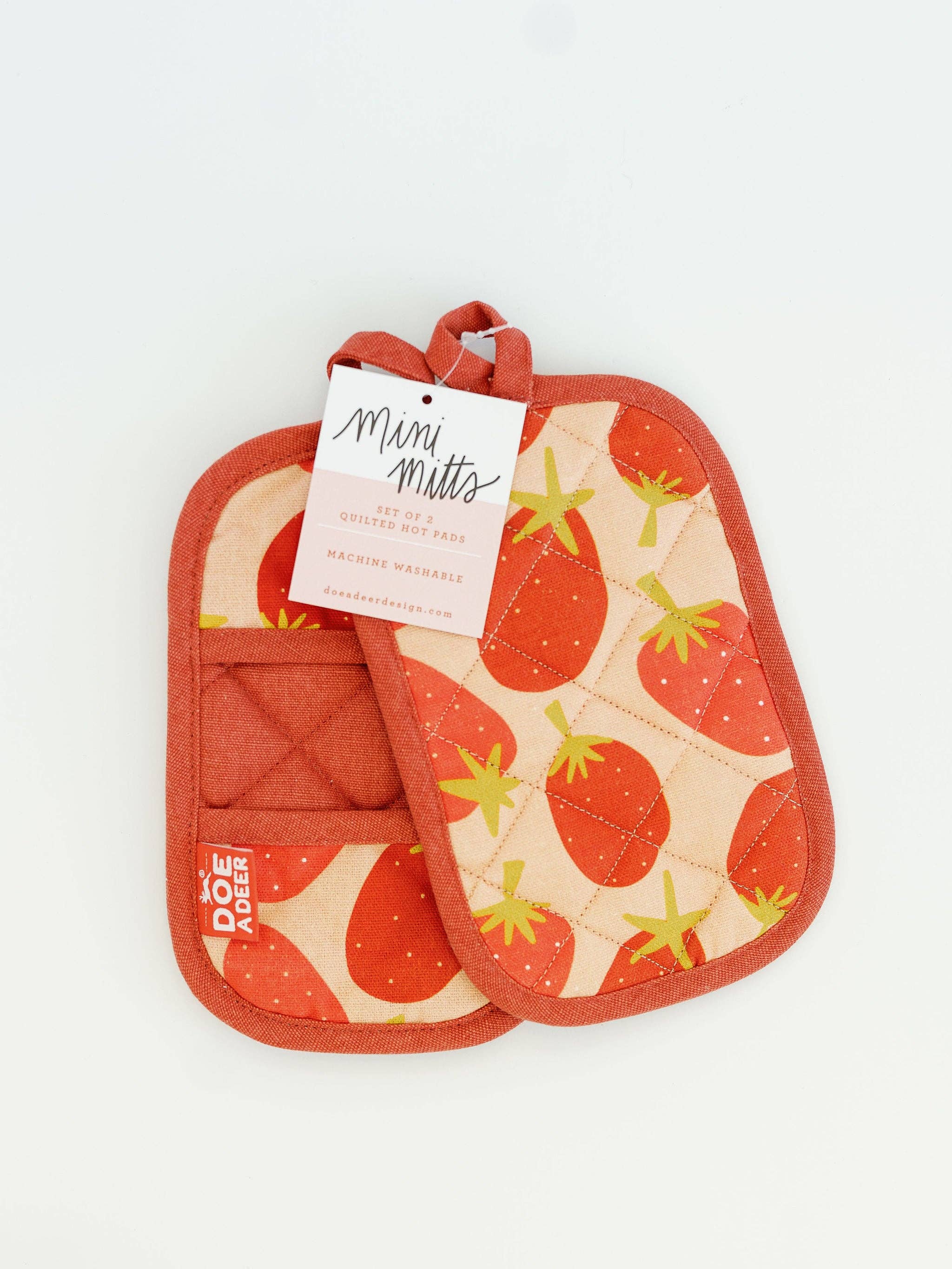 Doe A Deer - Wholesale Oven Mitt/Pot Holder - Strawberry Mini Mitts2