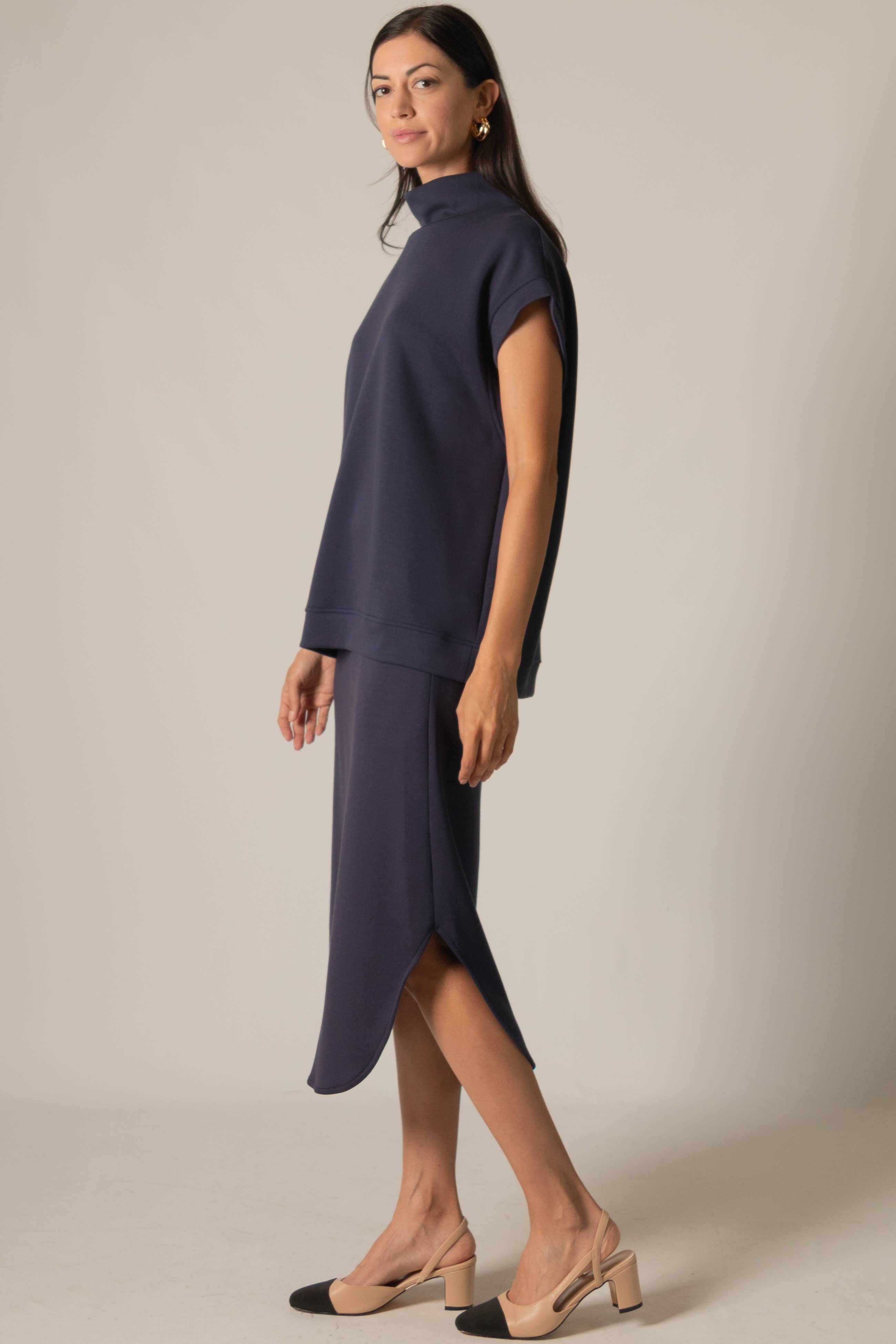 P. CILL - Wholesale Knit Top - Women's - P. CILL Butter Modal Mock Neck Capped Sleeve Top7