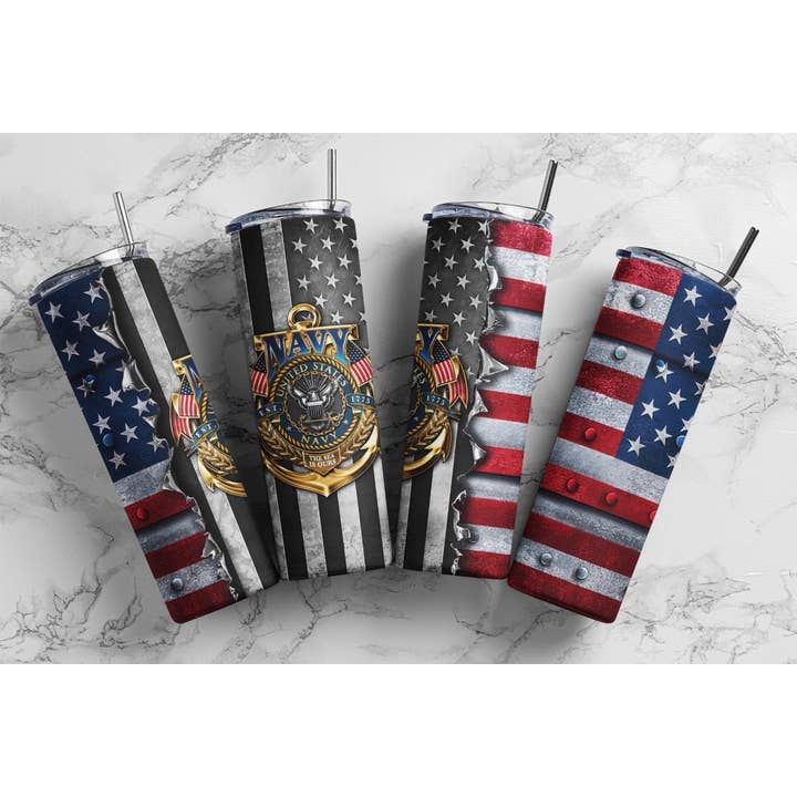 Navy - Stainless Steel Sublimated Tumbler for wholesale by Creations by Trudy