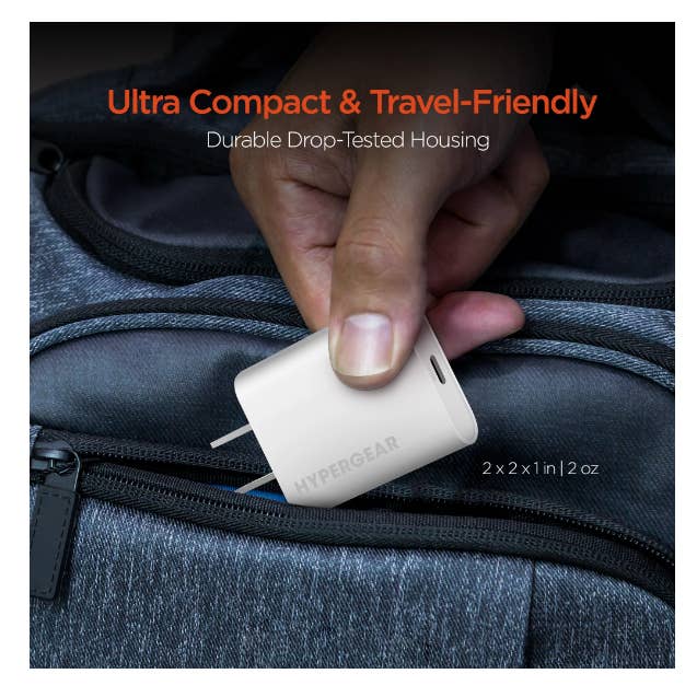 JupiterGear Home - Vente Chargeurs portables - Chargeur secteur HyperGear USB-C DP 20 W8