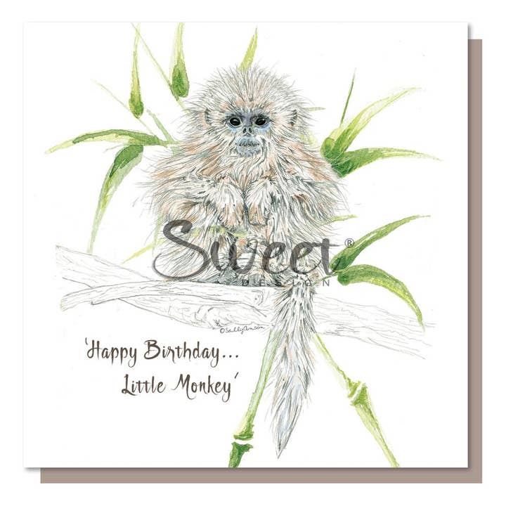 BES034 - Singe doré « Anniversaire effronté » pour la vente par Sweet Design