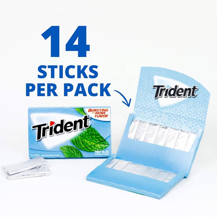 Snacky Candy - Wholesale Chewing Gum - Trident Mint Bliss 14 pc 12 pack4