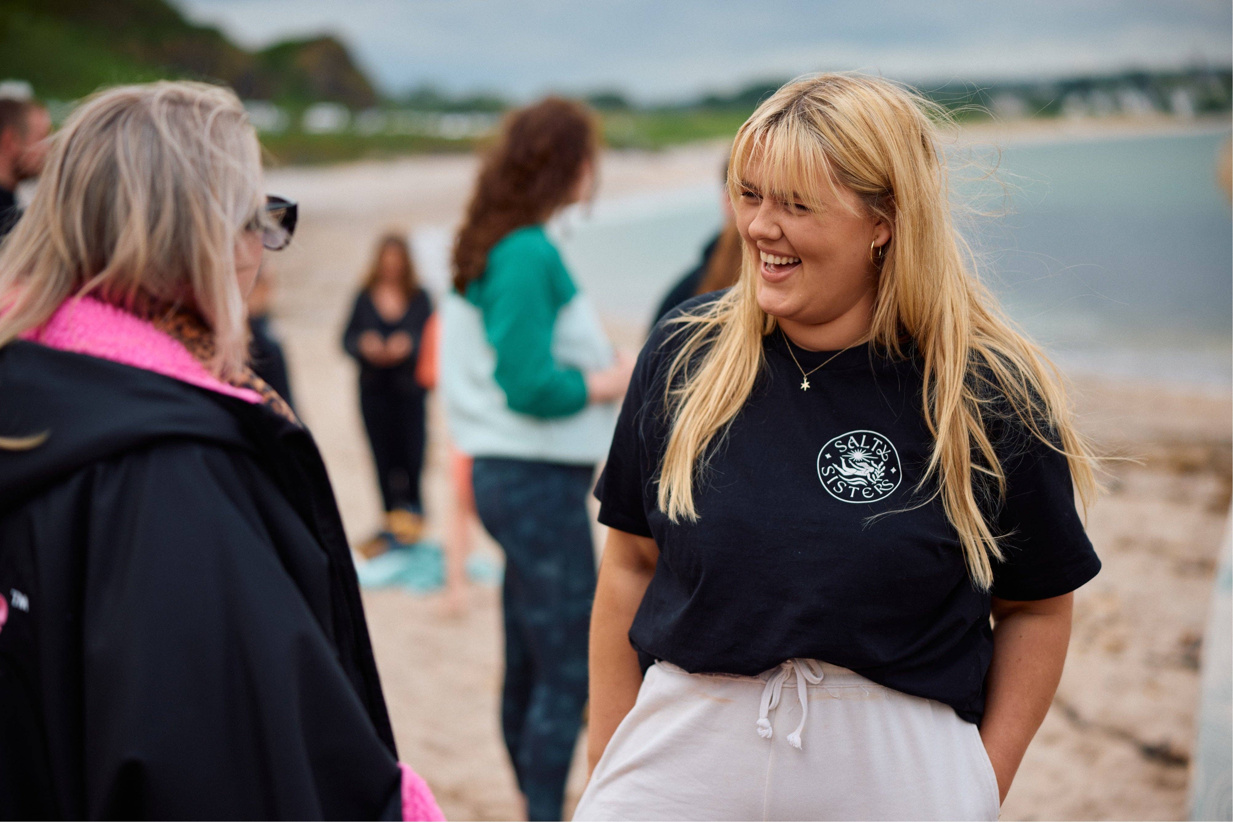 Salty Sisters - Wholesale Screen Printed T-Shirt - Women's - Light Women's Boxy T-Shirt0