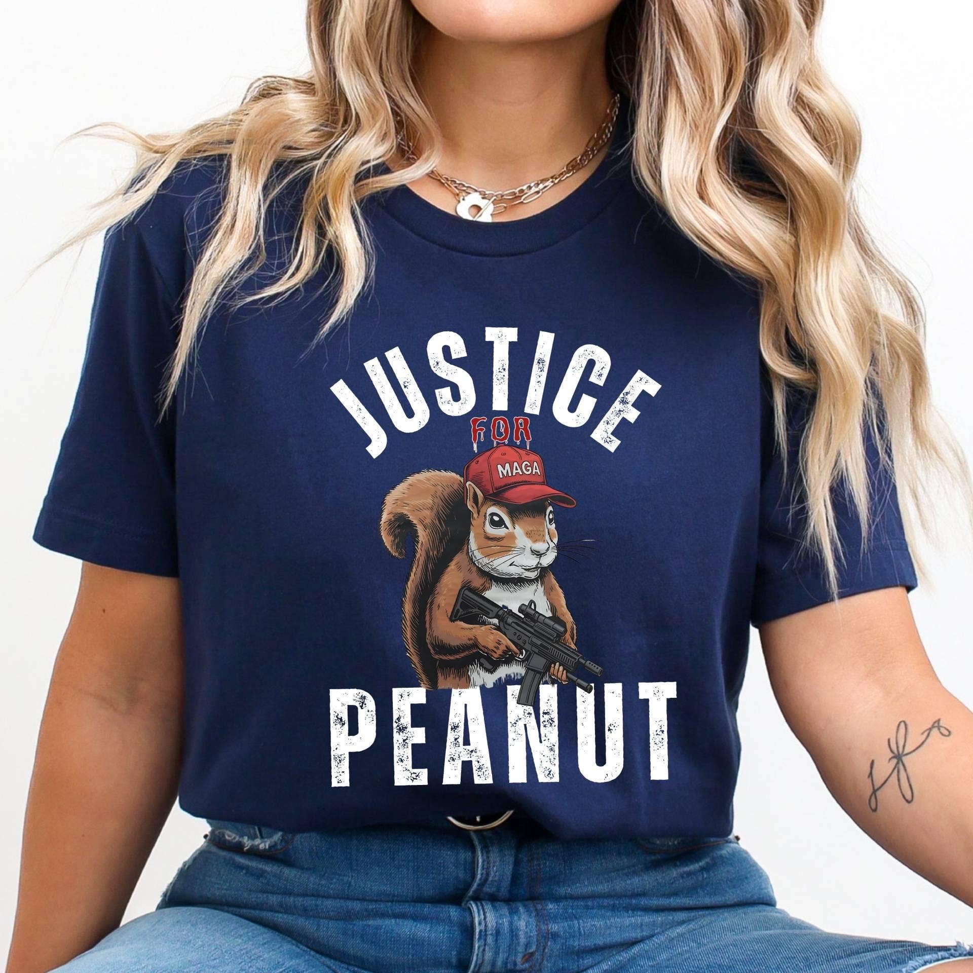 NVC Ecommerce LLC - Wholesale T-shirt met print - Dames - Shirt van Justice For Peanut, sweatshirt voor eekhoornliefhebbers2