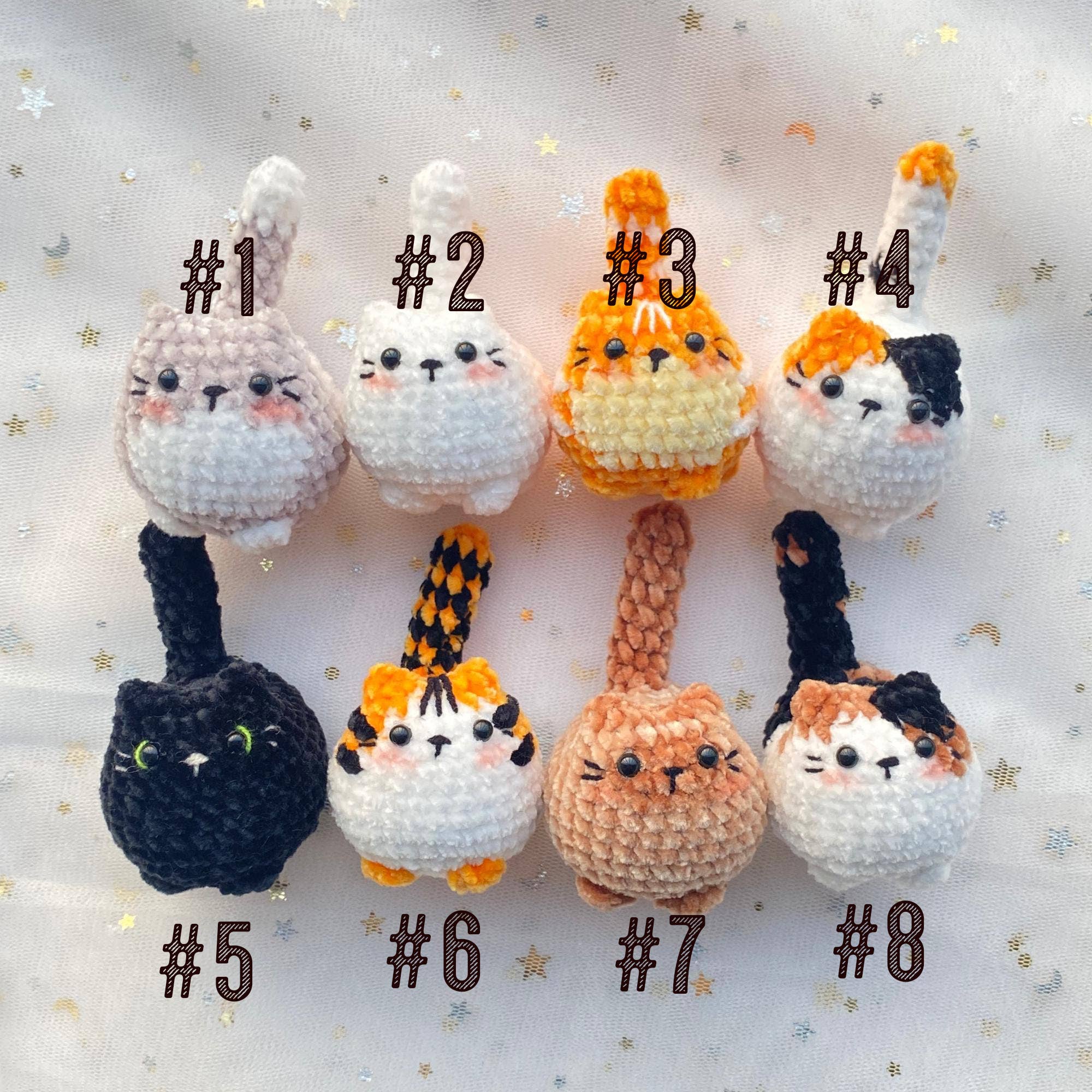 TOMOPOD LLC - Wholesale Stuffed/Plush Toy - Kids & Baby - Crochet Cute Cat Keychain, Handmade Amigurumi Cat 0