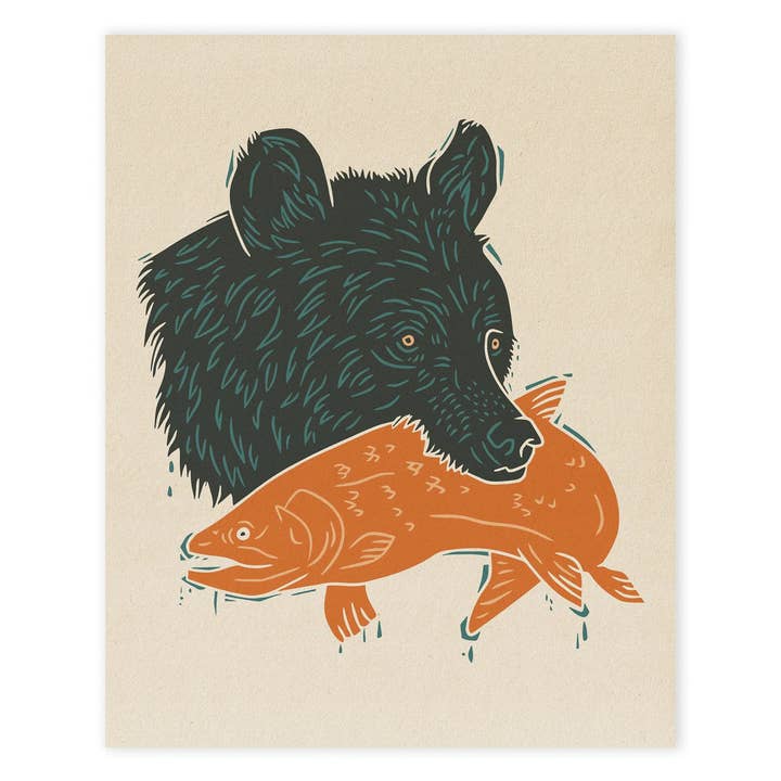 Stampa pesce grizzly. per la vendita all'ingrosso da parte di Woosah Outfitters