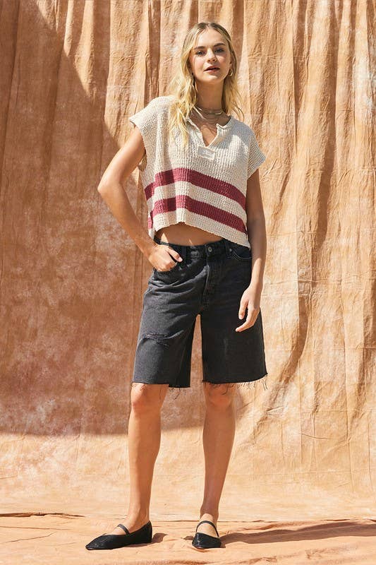 ILLA ILLA - Wholesale Knit Sweater - Women's - Striped Sleeveless Sweater5