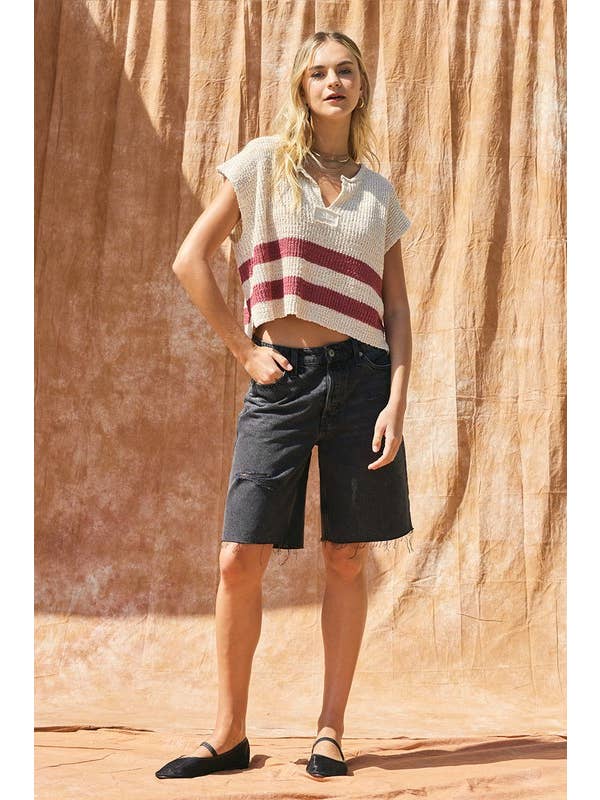 ILLA ILLA - Wholesale Knit Sweater - Women's - Striped Sleeveless Sweater5