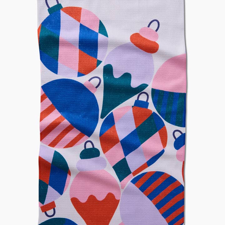 Geometry - Wholesale Tea Towel - Vintage Christmas Baubles Tea Towel