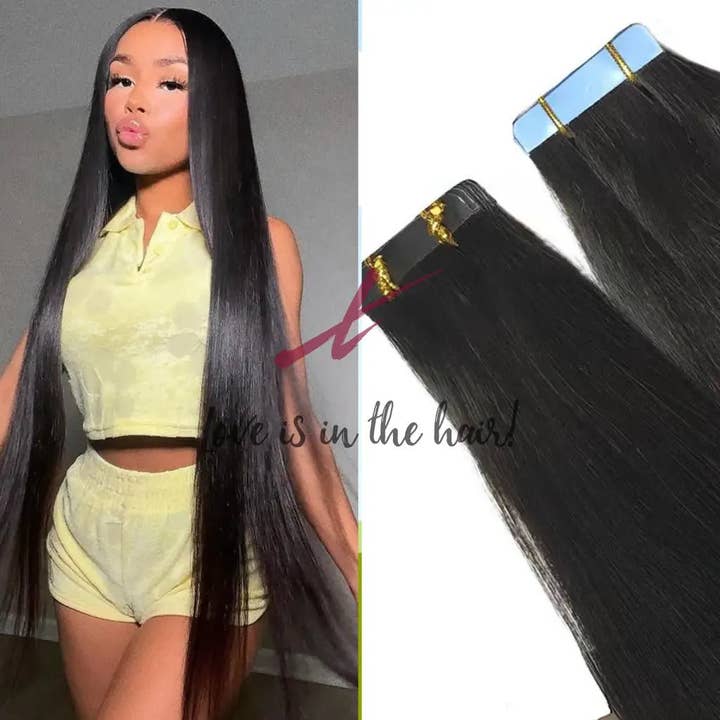 Natural Color B Silky Straight | Tape In Human Hair Extensions | Brazilian V for wholesale on Faire3