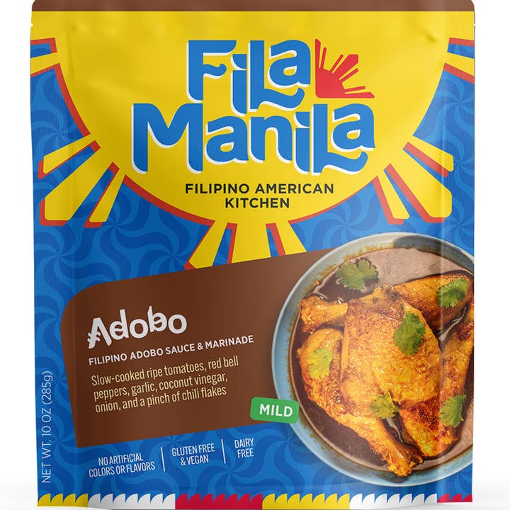 Fila Manila Filipino American Kitchen - Wholesale Sauce - Filipino Adobo Award-Winning Sauce and Marinade (8oz POUCH)
