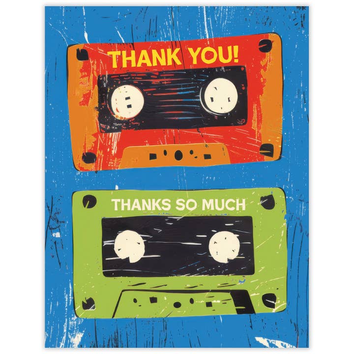 Scarecrow & Nut Tree - Wholesale Thank You Card - Cassette Tape Thank You Card