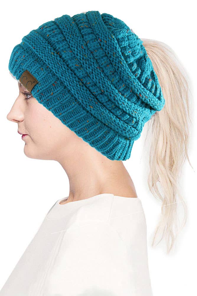 Hana - Wholesale Beanie - Women's - C.C Confetti Ponytail Messy Bun Beanie25