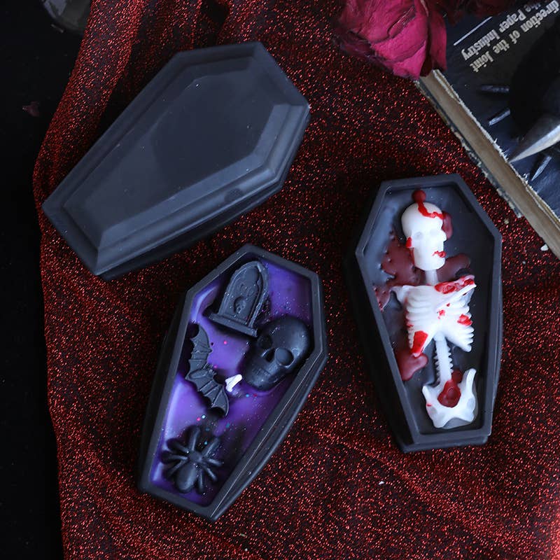 Candles Meta - Wholesale Novelty Candle - Halloween Coffin Skull Tombstone Decor Scented Candle CM0735