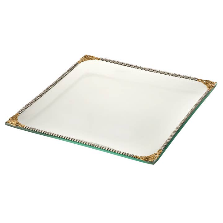 ALC Imperial Filigree Glass Square 9 x 9 Tray for wholesale by Alan Lee Collection