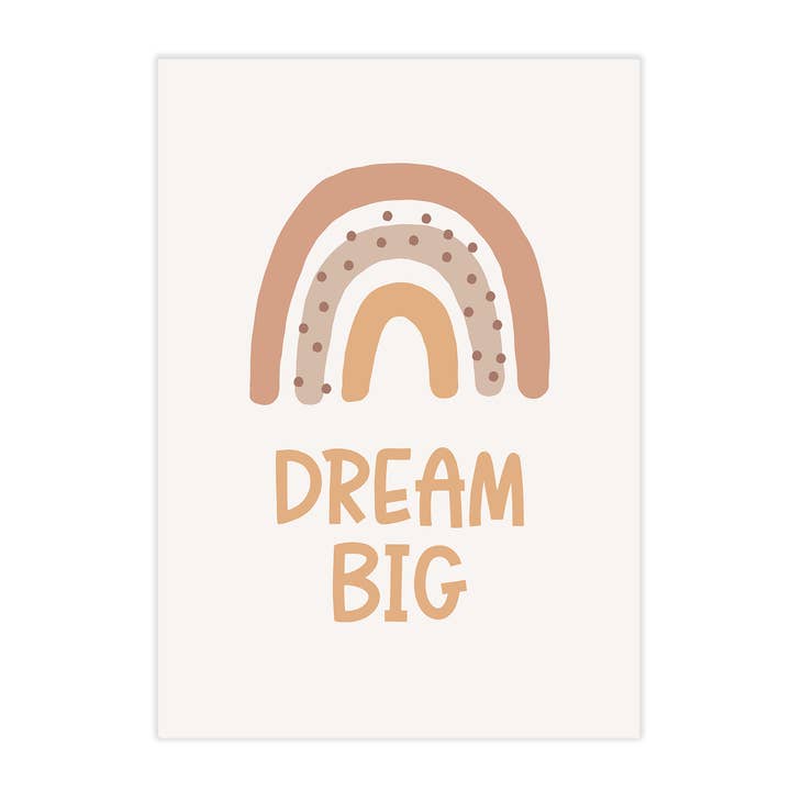 Poster for the children's room "Dream big" with rainbow for wholesale by Farbrausch