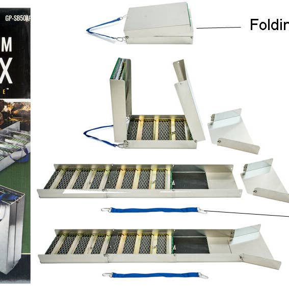 Adventure Market – wholesale Sporting accessories – Aluminium Folding Sluice Box - Extended L 50" x W 9"