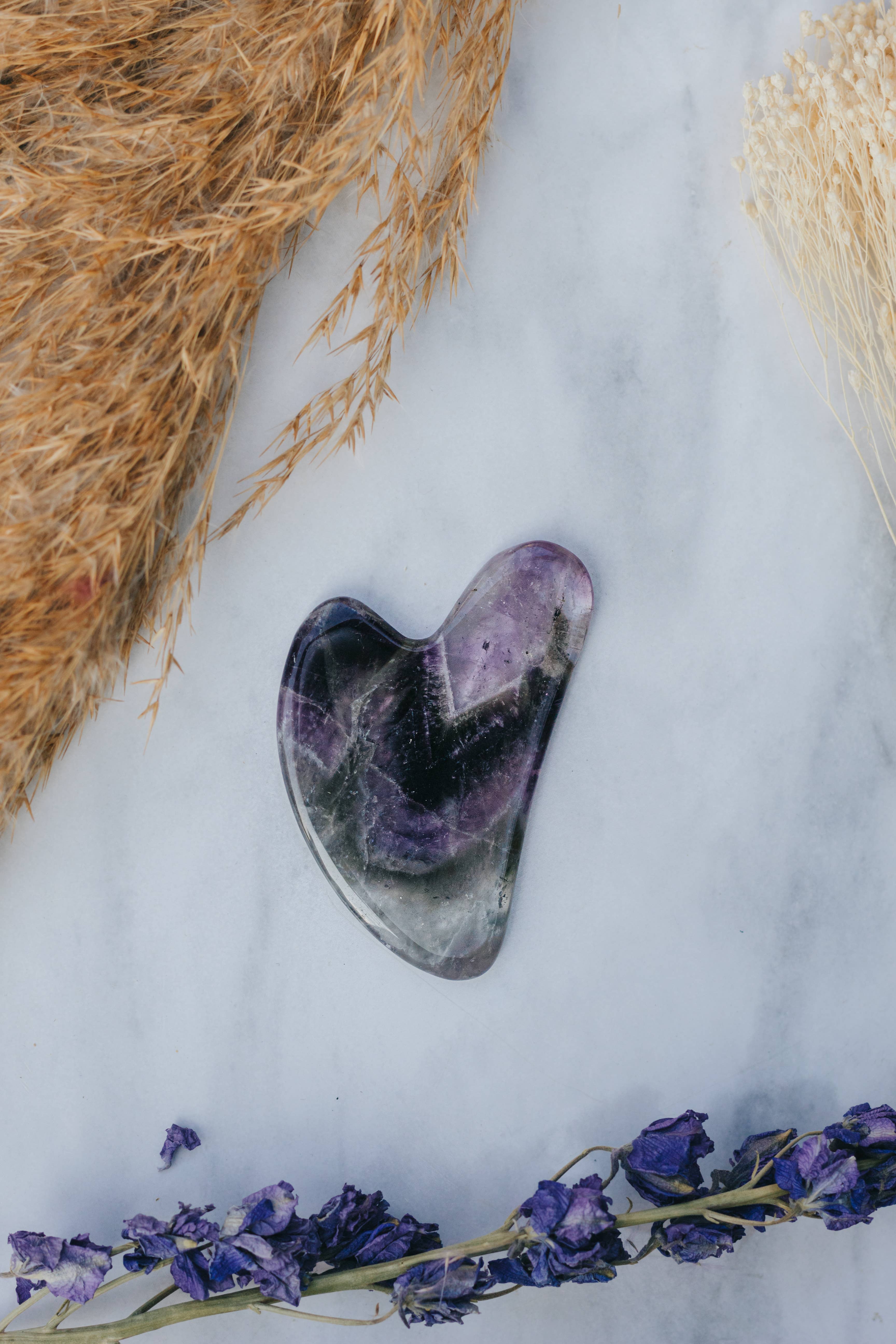 Xander Kostroma - Wholesale Gua Sha Tool - Amethyst Crystal Gua Sha with Black Skull Pouch4