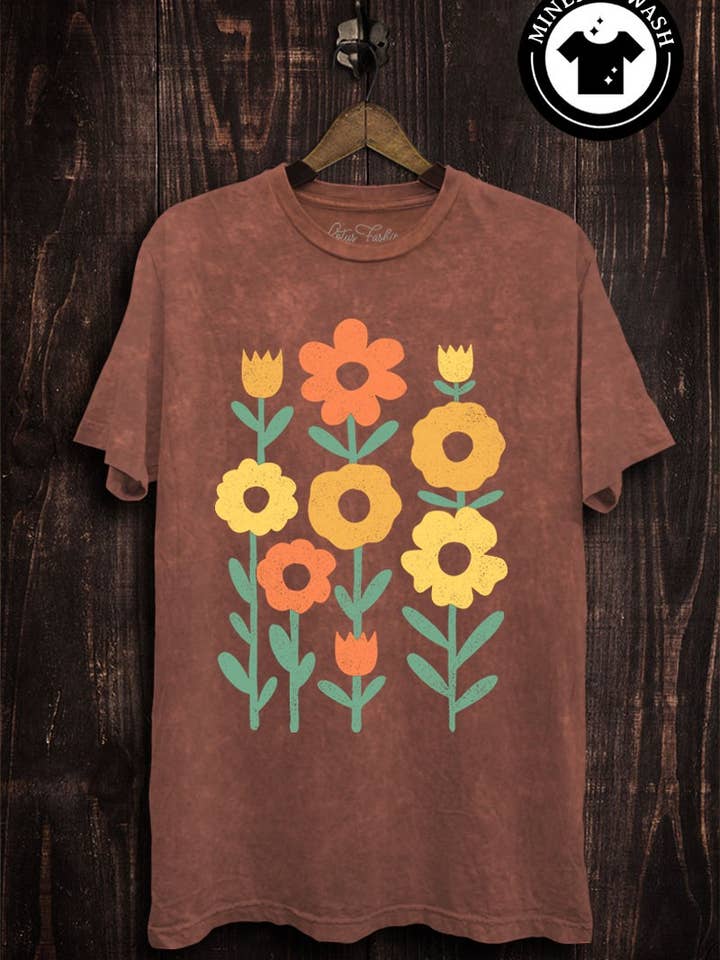 Grow Together Flowers grafische top voor wholesale door Lotus Fashion Collection