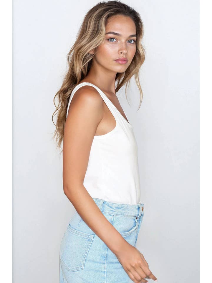 Aftershock London – wholesale Tank top – Women′s – White Cotton Vest Top1